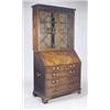 Image 1 : A George III mahogany bureau bookcase, the moulded cornice above two astragal glazed doors enclos...
