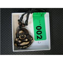 Buddha carved stone pendant