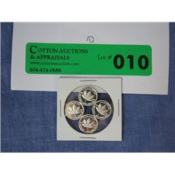 4x .999 silver Canadian Maple leaf coins
