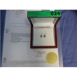 2.59 carat French hook emerald earrings