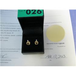 Brand new citrine earrings with diamond