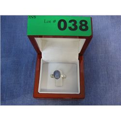 Tanzantie gemstone solitaire cabochon ring