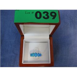 .925 silver 3.16 carat fire opal ring