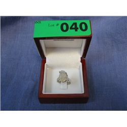 Herkimer diamond natural stone ring set in silver