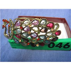 Peacock crystal bracelet