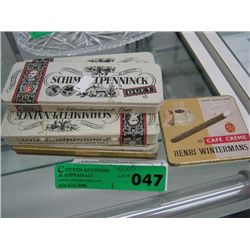 Five vintage cigarette tins