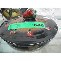 Hand glazed covered dish