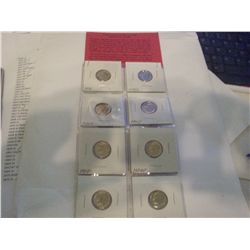8 BRILLIANT UNCIRCULATED ROOSEVELT DIMES