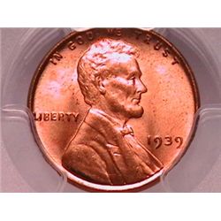1939 Lincoln Cent Gem MS66 Red PCGS