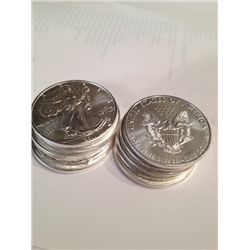 10 PURE .999 SILVER AMERICAN EAGLES