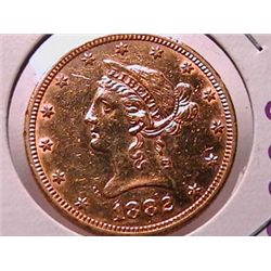 1882-S $10 Gold Liberty AU50