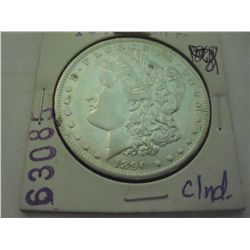 1890-O MORGAN SILVER DOLLAR AU