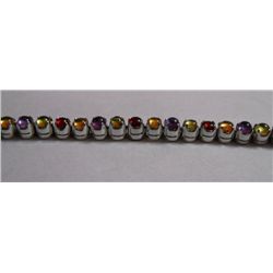 11.650g Bracelet of Peridot,Citrine,Amethyst and Garnet Sterling Silver