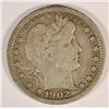 Image 1 : 1902 BARBER QUARTER VF+