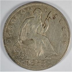 1853 SEATED HALF DOLLAR XF