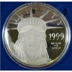 4 OZ .999 SILVER 1999 PLATINUM LAYERED