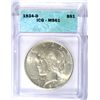 Image 1 : 1934-D PEACE SILVER DOLLAR, ICG MS-61   WHITE