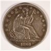 Image 1 : 1861 SEATED HALF DOLLAR AU 58 ORIGINAL