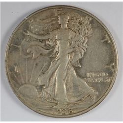 1938-D WALKING LIBERTY HALF DOLLAR XF-AU ORIGINAL