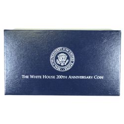 1997 WHITE HOUSE 200Th ANNIVERSARY PROOF SILVER DOLLAR, ORIG. BOX ,SLEEVE/CERT