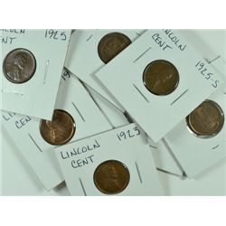 10 BU LINCOLN CENTS (19,20,23,24,25,25-S,26,26-D,27,27-D)