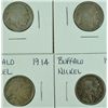 Image 1 : 4-1914 BUFFALO NICKELS "GRADING SET" (AG,GOOD,VG,FINE)