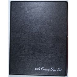 20TH CENTURY TYPE SET IN BLACK 3 PAGE ALBUM, 25 COINS, NICE SET