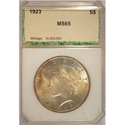 1923 PEACE DOLLAR PCI MS65