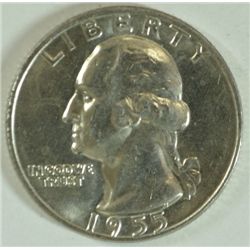 1955-D WASHINGTON QUARTER, MS-65 GEM