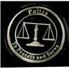 Image 1 : "SALUTE TO POLICE OFFICERS" ON A ONE OUNCE .999 SILVER ART ROUND,  CAPSULE/BOX