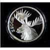 Image 1 : "MOOSE" ON A BEAUTIFUL HIGH QUALITY ONE OUNCE .999  SILVER ART ROUND