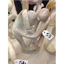 KENYA SOFT STONE, HAND CARVED ABSTRACT STATUE 16  TALL