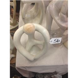 KENYA SOFT STONE, HAND CARVED ABSTRACT STATUE 12" TALL