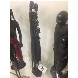 AFRICAN EBONY HAND CARVED FROM ONE PIECE, FAMILY. 17" TALL