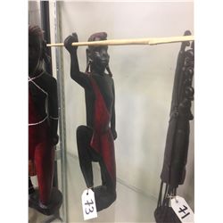 AFRICAN EBONY HAND CARVED, "HUNTER". 18" TALL