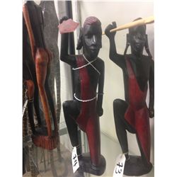 AFRICAN EBONY HAND CARVED, "HUNTER". 18" TALL