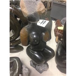 SPRING STONE, HAND CARVED SCULPTURE FROM ZIMBABWE,FEMALE 19" TALL