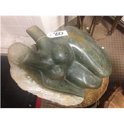 OPAL STONE, HAND CARVED FEMALE SCULPTURE FROM ZIMBABWE,  13" TALL