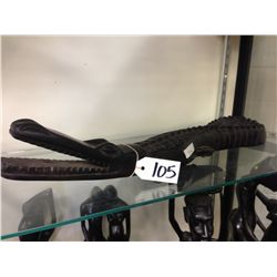 CROCCODILE, HAND CARVED EBONY, 5" TALL 24" LONG