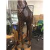 Image 3 : 11' TALL GIRAFFE, CARVED FROM A SINGLE PIECE OF AFRICAN MAHOGANY, WEIGHING SEVERAL HUNDRED POUNDS.