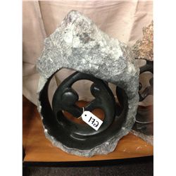 SPRING STONE FAMILY CIRCLE, POLISHED AND UNFINISHED STONE. 20" TALL