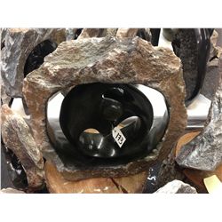 SPRING STONE FAMILY CIRCLE, POLISHED AND UNFINISHED STONE. 23" TALL