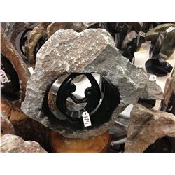 SPRING STONE FAMILY CIRCLE, POLISHED AND UNFINISHED STONE. 23" TALL