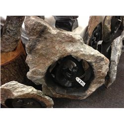 SPRING STONE FAMILY CIRCLE, POLISHED AND UNFINISHED STONE. 23" TALL