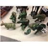 Image 1 : COLLECTION OF 11 SMALL HAND CARVED, STONE, HIPPOS AND ELEPHANTS