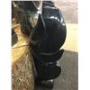 Image 2 : BLACK SERPENTINE "FLOWER LOVERS" HAND CARVED. 29" TALL GALLERY PRICE $15,000