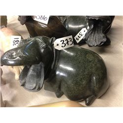 HIPPO, OPAL STONE, HAND CARVED 9  TALL