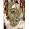 Image 2 : GREEN SERPENTINE ABSTRACT STONE SCULPTURE HAND CARVED 19" TALL