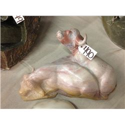 WATER BUFFALO CARVED FROM KENYAN SOFT STONE