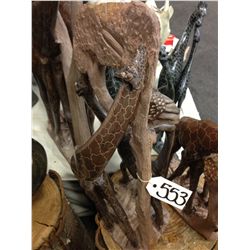 STONE "2 GIRAFFES" HAND CARVED 19" TALL